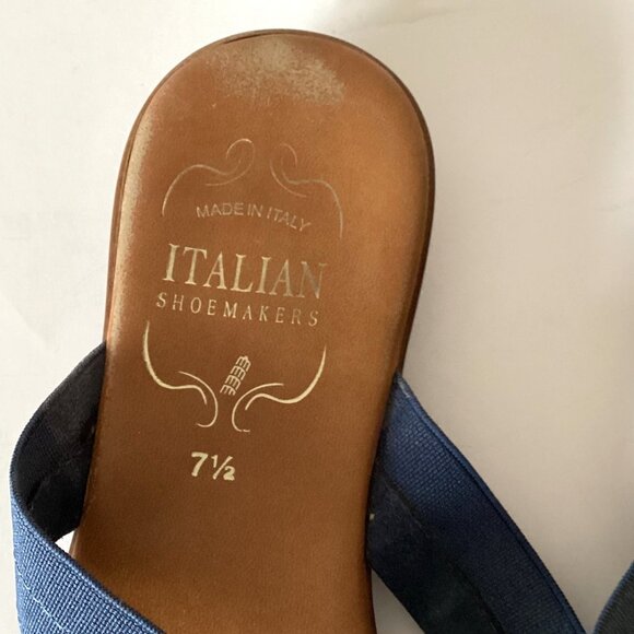 Italian Shoemakers Women's Flip Flops Sandals Size 7.5 Made in Italy Brown Blue - Picture 4 of 7